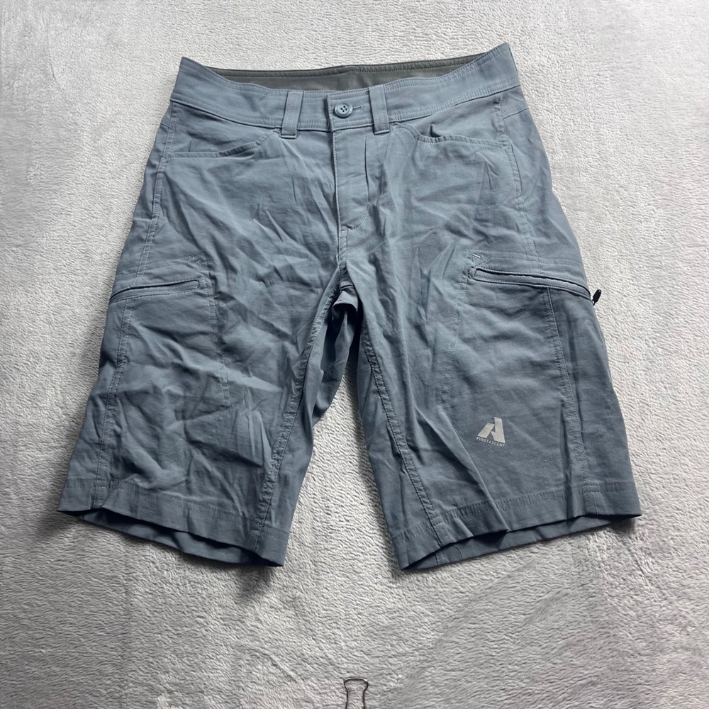 Eddie Bauer First Ascent Mens 30 Gray Guide Hiking Cargo Shorts 10 Inch Inseam
